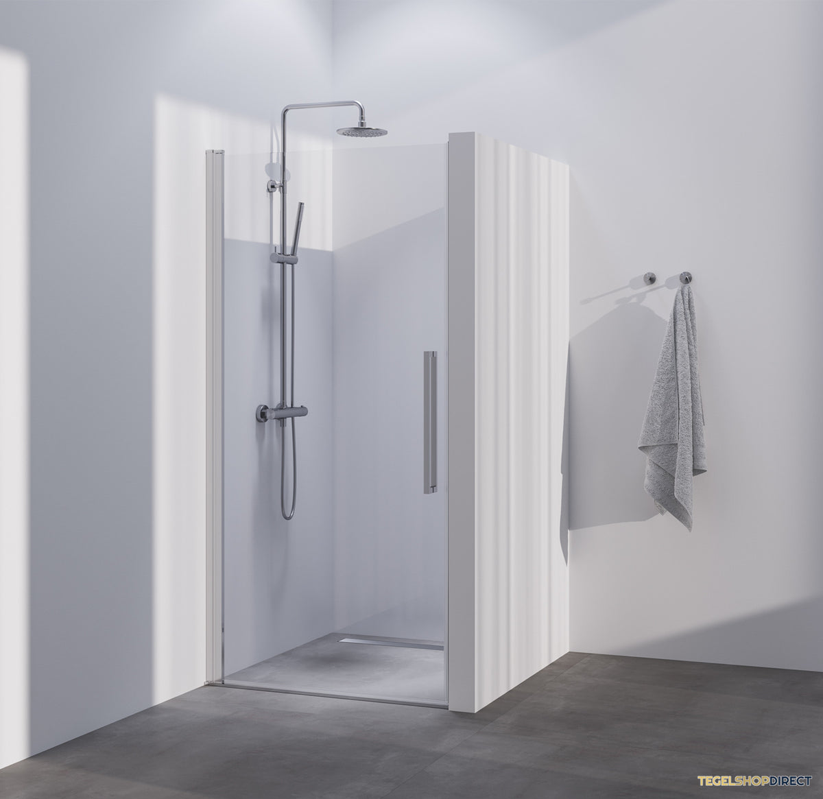 BRAUER Season nisdeur model A met draaideur helder glas 70x200 omkeerbaar incl. glascoating Season-RVS-kleurig – afbeelding 2