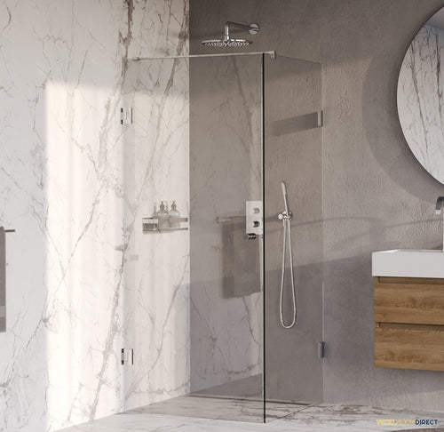 BRAUER Void Carving douchecabine met draaideur helder glas 90x90x200 incl. glascoating chroom