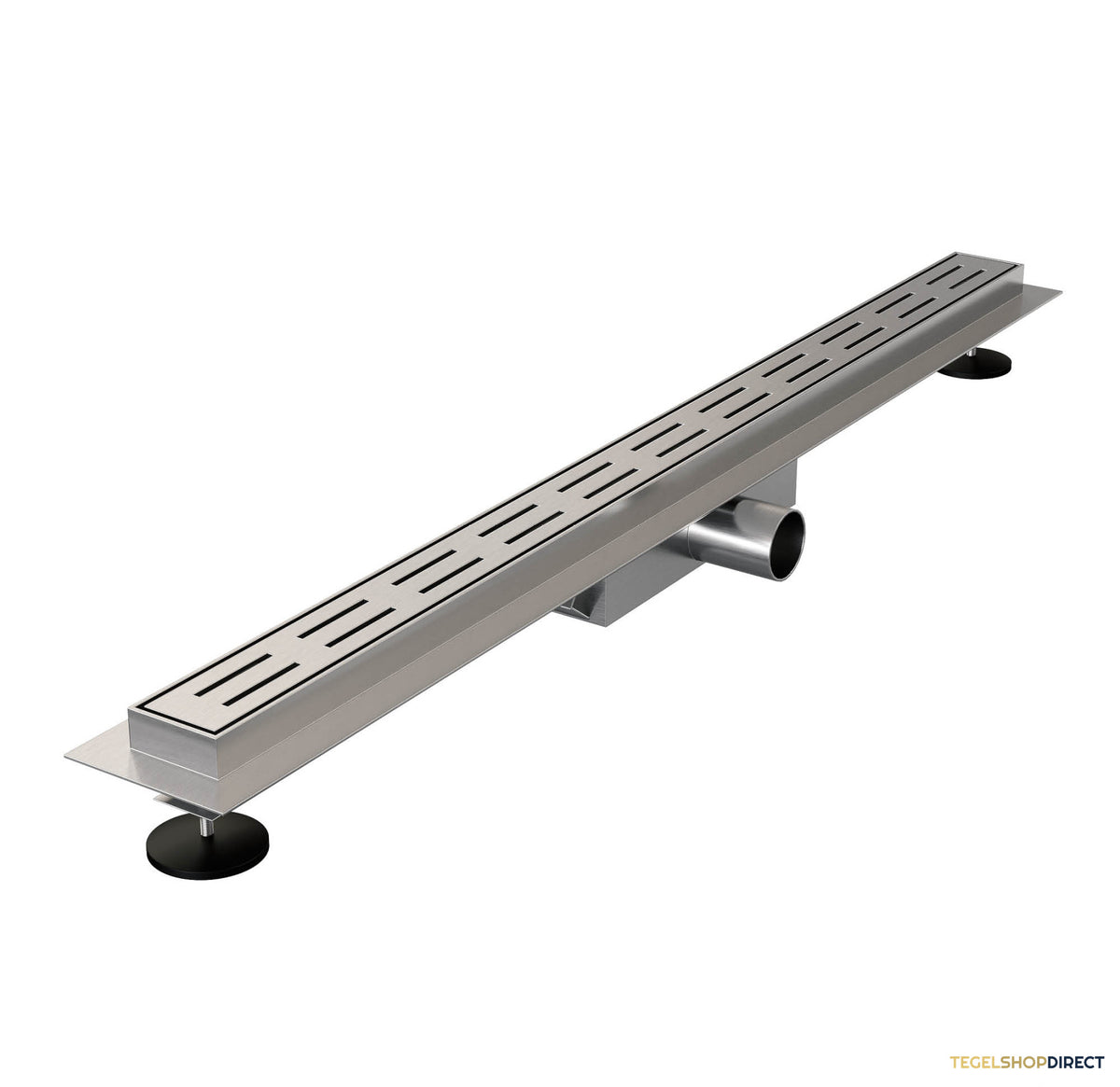 Douchegoot Brauer Small 80x5 cm RVS Vloerflens Inclusief Kunststof Sifon Verstelbare Poten – afbeelding 3