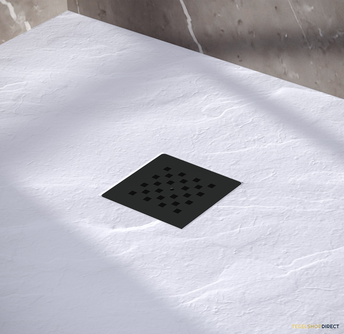 BRAUER Douchebak Asteroid 100x180 incl. antislip en antibacterieel mineraalmarmer mat wit – afbeelding 3