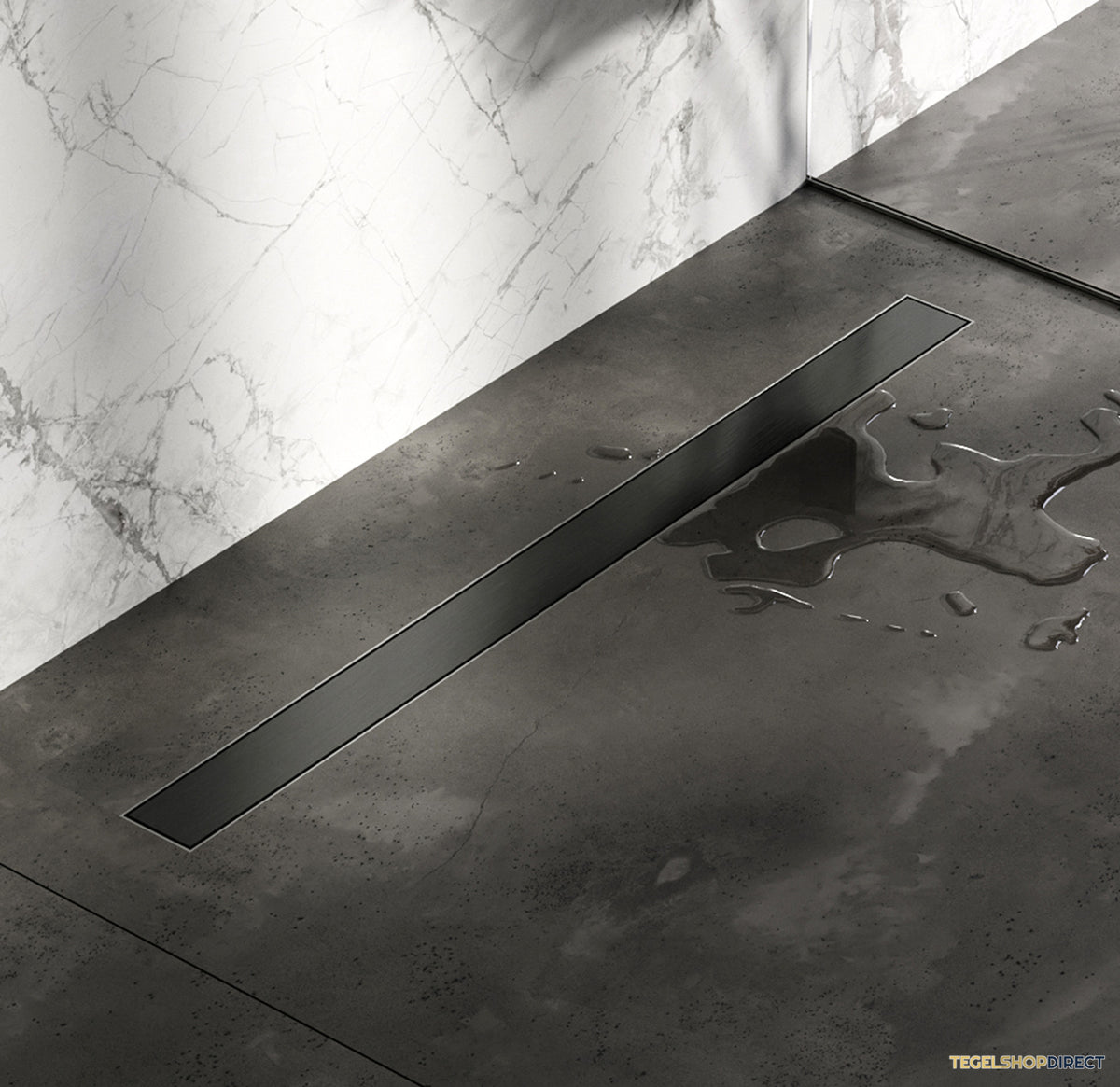 Tegelinlegrooster Brauer Gunmetal Edition Omkeerbaar tbv Douchegoot STD/W/PS 90x7 cm Inclusief Afstandhouders – afbeelding 2