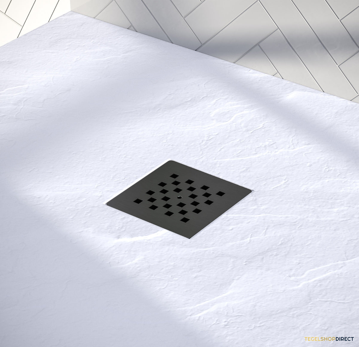 BRAUER Douchebak Asteroid 80x180 incl. antislip en antibacterieel mineraalmarmer mat wit – afbeelding 7