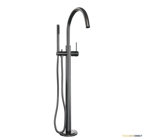 Badkraan Vrijstaand Brauer Gunmetal Edition met Staaf Handdouche Geborsteld Gunmetal