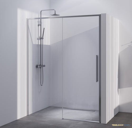 BRAUER Season nisdeur model B met schuifdeur helder glas 140x200 omkeerbaar incl. glascoating Season-RVS-kleurig
