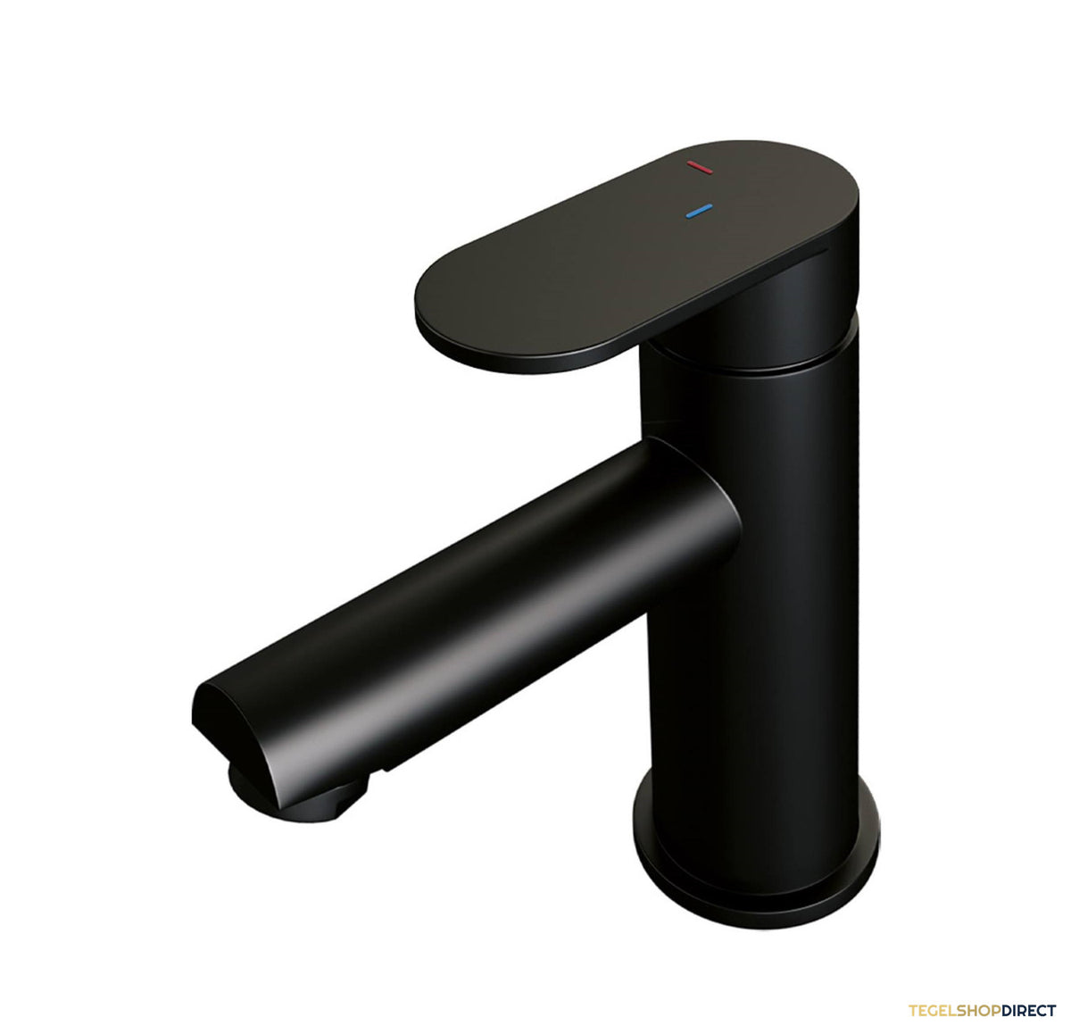 Wastafelmengkraan Brauer Black Edition Coldstart Opbouw Laag Platte Hendel Mat Zwart