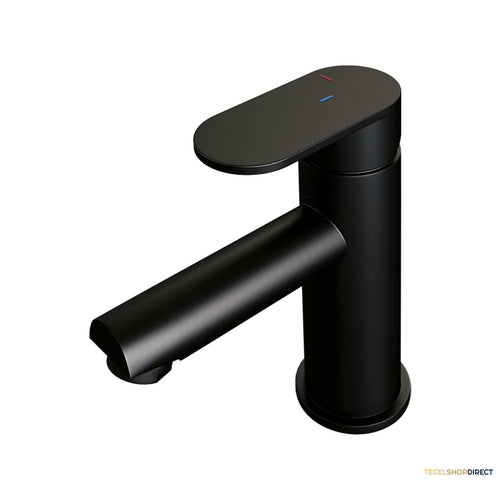 Wastafelmengkraan Brauer Black Edition Coldstart Opbouw Laag Platte Hendel Mat Zwart