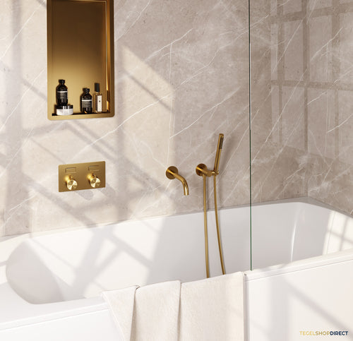Inbouwthermostaat set Brauer Gold Edition Met Drukknoppen Incl Baduitloop Goud (Keuze Handdouche)