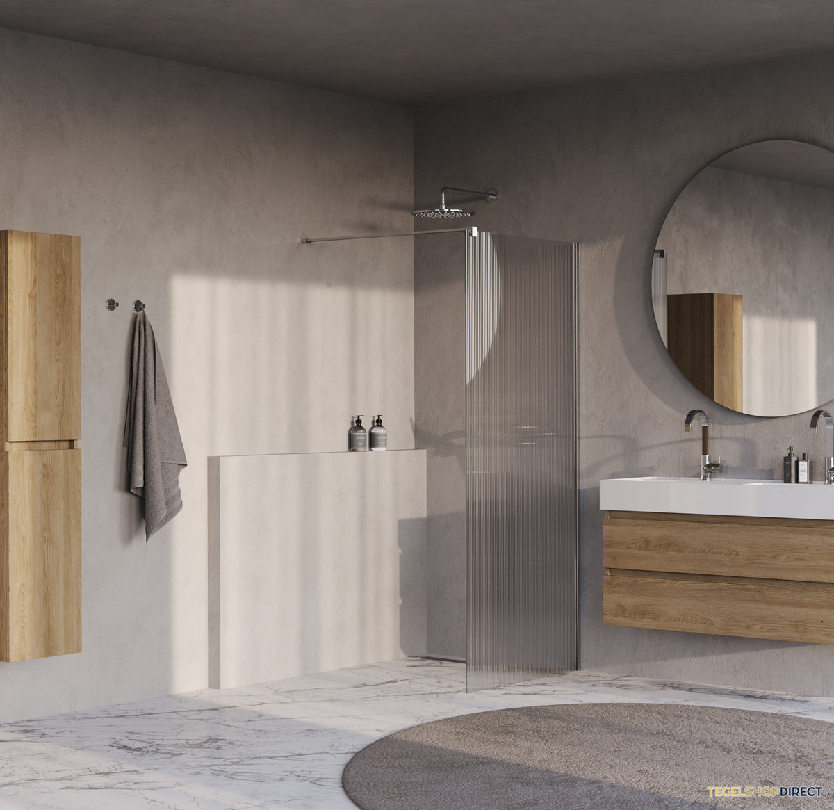 BRAUER Oblivion Flow inloopdouche helder ribbelglas 90x200 incl. glascoating chroom – afbeelding 2