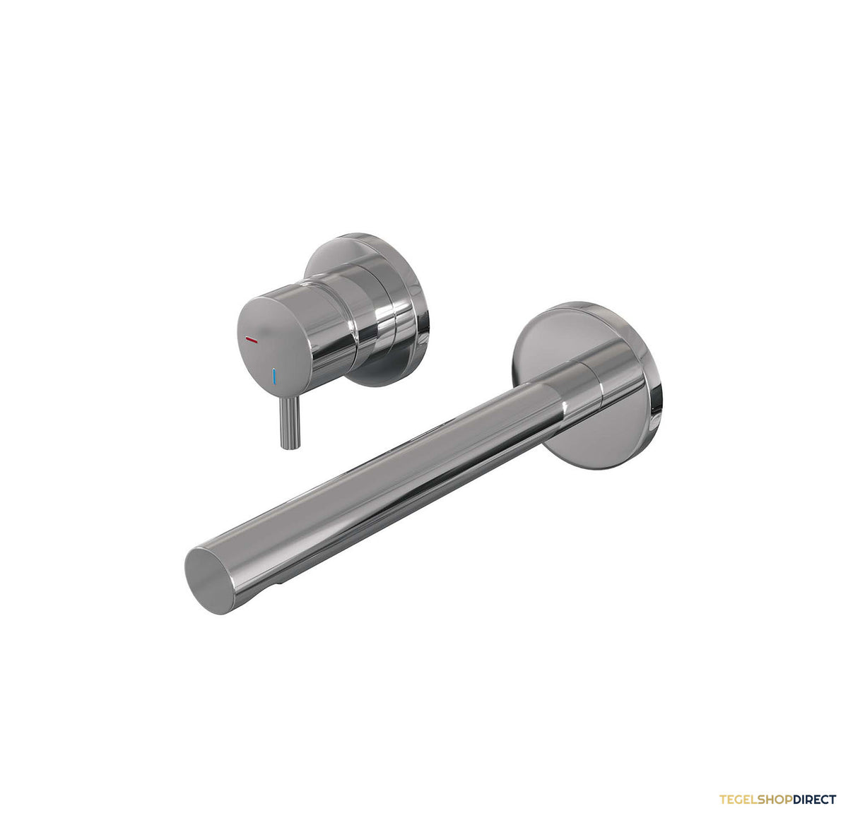 Inbouw Wastafelmengkraan Brauer Chrome Edition Coldstart Rechte Uitloop Korte Ronde Hendel Links Chroom Met Rozetten