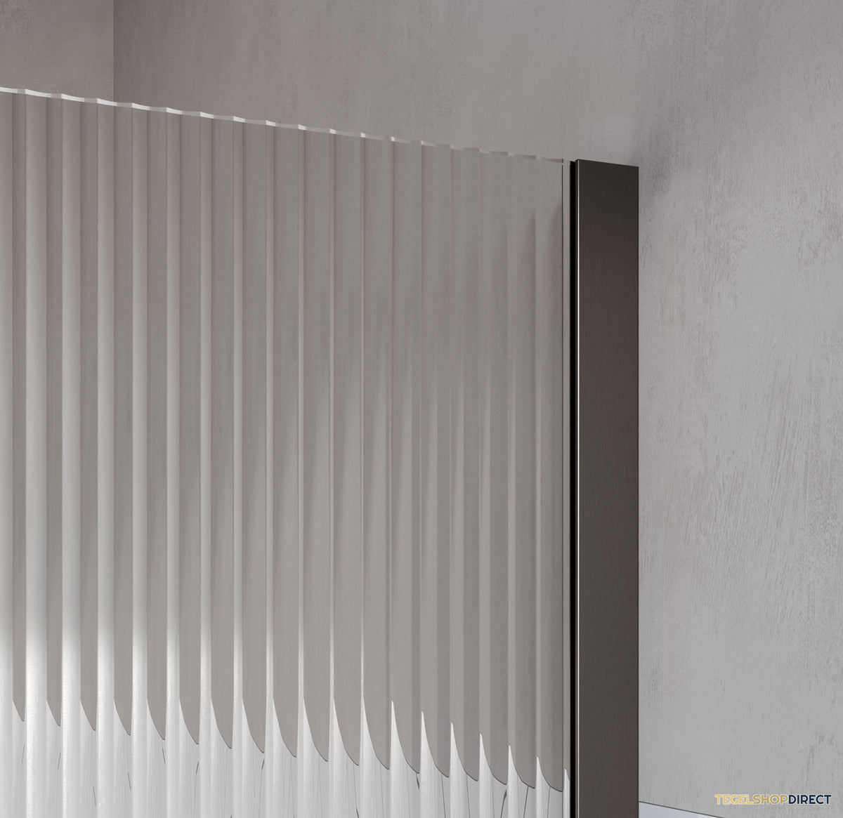 BRAUER Oblivion Flow inloopdouche helder ribbelglas 120x200 incl. glascoating Geborsteld Gunmetal PVD – afbeelding 3