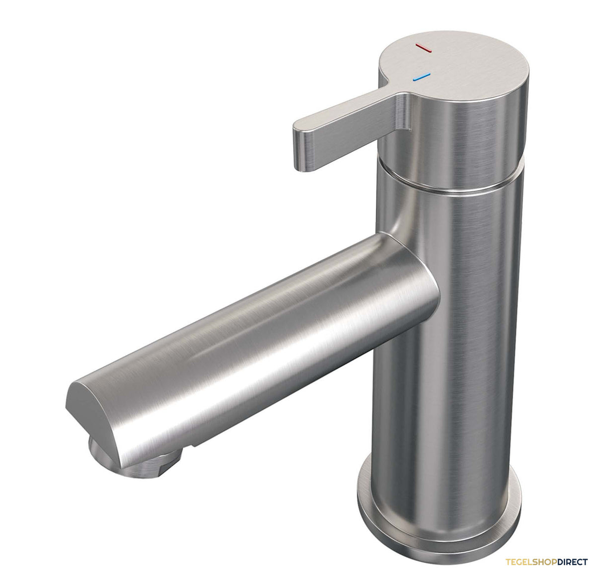 Wastafelmengkraan Brauer Brushed Edition Coldstart Opbouw Laag Halfronde Hendel Geborsteld RVS PVD