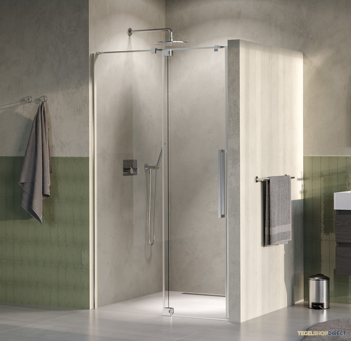 BRAUER Stellar nisdeur 2-delig draaiend helder glas 120x200 omkeerbaar incl. glascoating PVD RVS-kleurig geborsteld