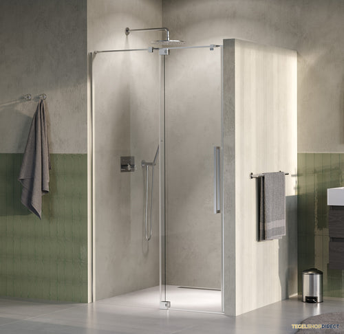 BRAUER Stellar nisdeur 2-delig draaiend helder glas 120x200 omkeerbaar incl. glascoating PVD RVS-kleurig geborsteld