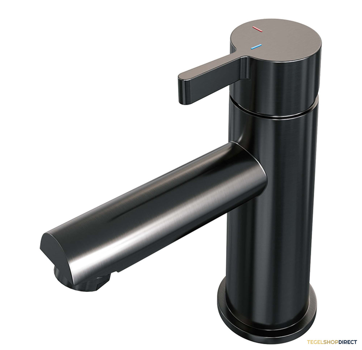 Wastafelmengkraan Brauer Gunmetal Edition Coldstart Opbouw Laag Halfronde Hendel Geborsteld Gunmetal PVD