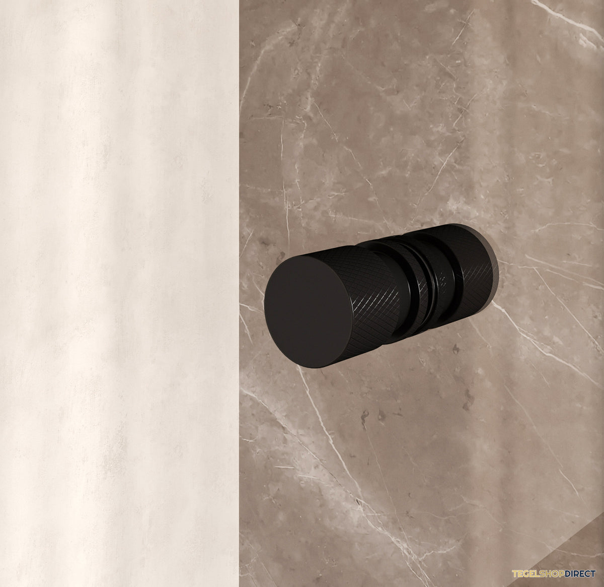 BRAUER Void Carving nisdeur 2-delig helder glas 150x200 omkeerbaar met draaideur 70 aan muur incl. glascoating mat zwart – afbeelding 6