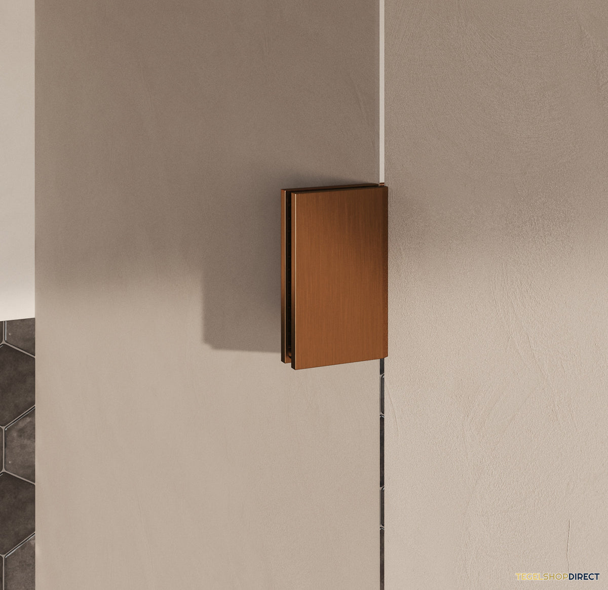 BRAUER Void Badwand 80x140 Helder Glas Incl. Glascoating PVD Koper Geborsteld – afbeelding 3