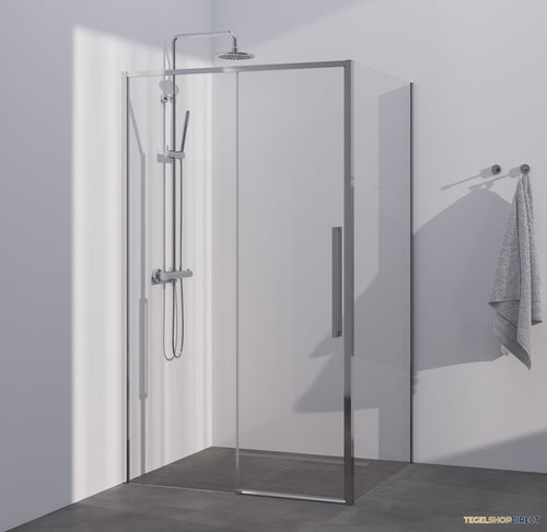 BRAUER Season douchecabine model B met schuifdeur helder glas 120x80x200 omkeerbaar incl. glascoating Season-Chroom