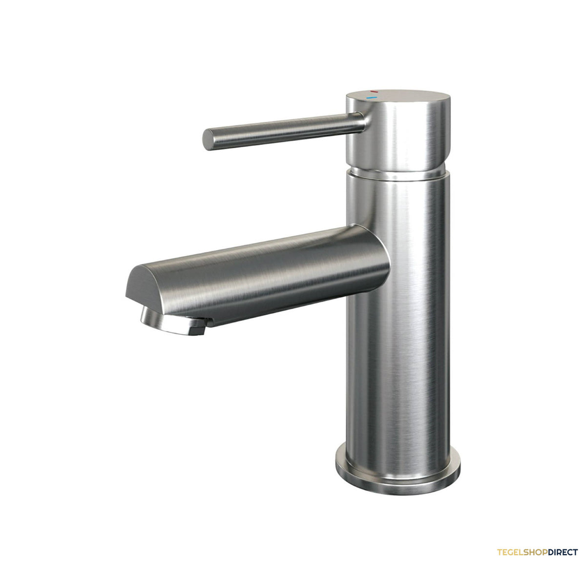 Wastafelmengkraan Brauer Brushed Edition Coldstart Opbouw Laag Ronde Hendel Geborsteld RVS PVD