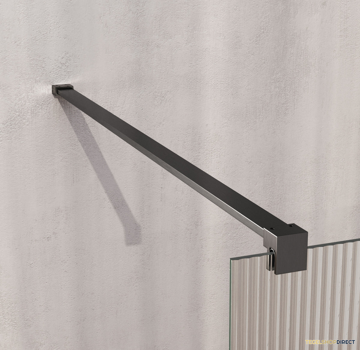 BRAUER Oblivion Flow inloopdouche helder ribbelglas 90x200 incl. glascoating Geborsteld Gunmetal PVD – afbeelding 4