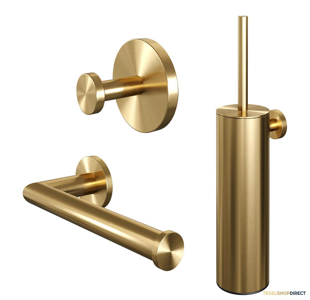 Toiletaccessoire Set Brauer Gold 3-in-1 met PVD coating Geborsteld Goud