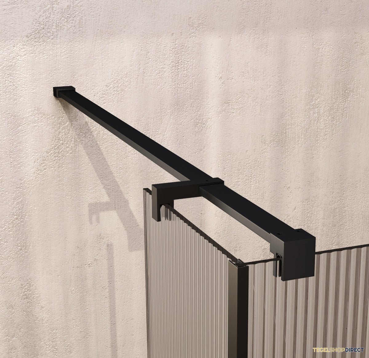 BRAUER Oblivion Flow inloopdouche helder ribbelglas 120x200 met zijwand 30 incl. glascoating Mat Zwart – afbeelding 4