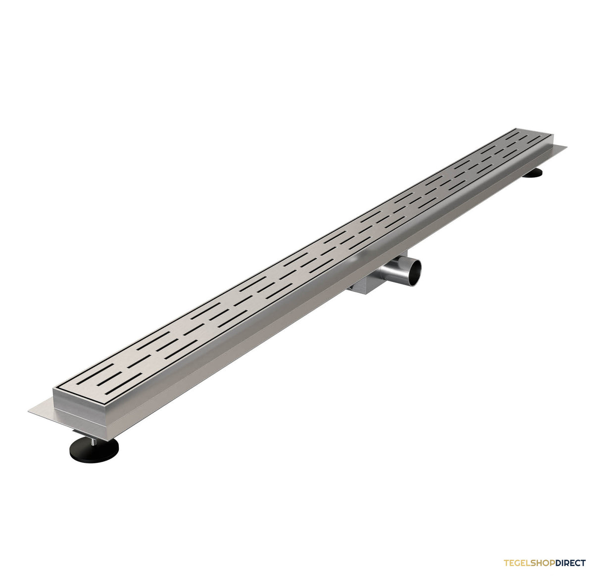 Douchegoot Brauer StanDrain 120x7 cm RVS Vloerflens Inclusief Kunststof Sifon Verstelbare Poten – afbeelding 3