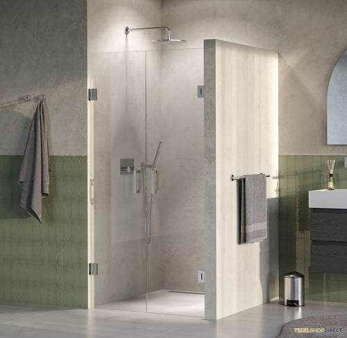 BRAUER Void pendeldeuren helder glas 100x200 incl. glascoating PVD RVS-kleurig geborsteld