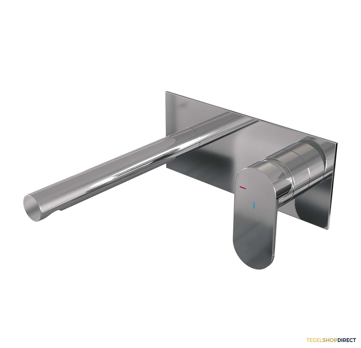 Inbouw Wastafelmengkraan Brauer Chrome Edition Coldstart Rechte Uitloop Platte Hendel Rechts Chroom Met Afdekplaat