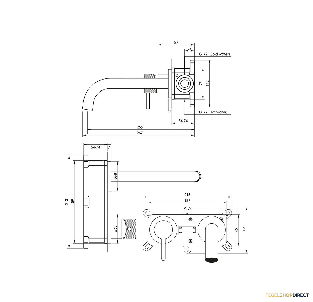 Inbouw Wastafelmengkraan Brauer Chrome Carving Coldstart Gebogen Uitloop Ronde Hendel Links Chroom Met Rozetten – afbeelding 4