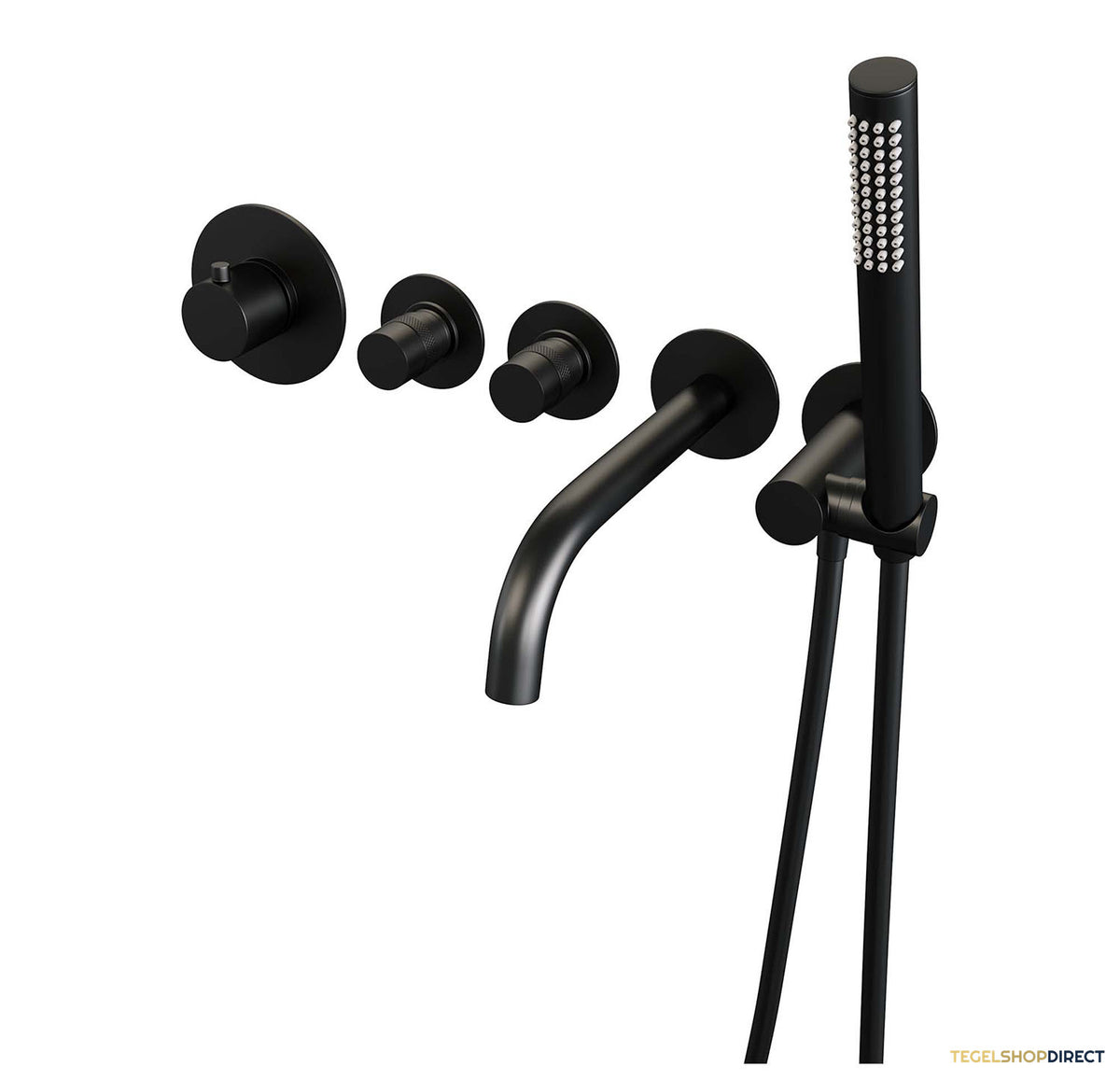Inbouwthermostaatset Brauer Black Incl Baduitloop en Staafhanddouche Mat Zwart – afbeelding 2