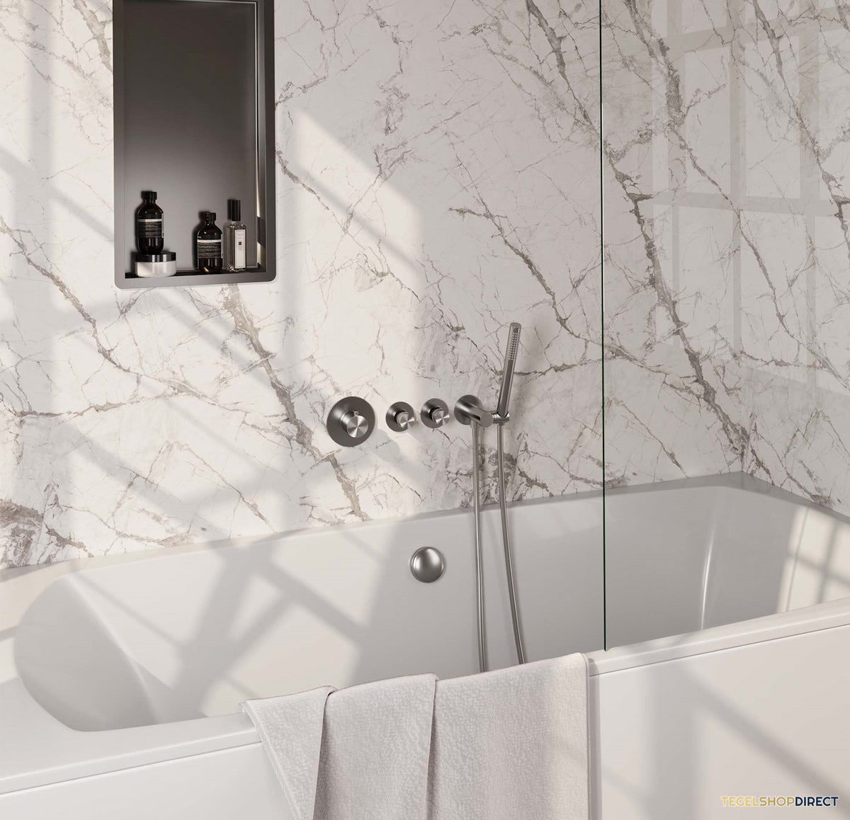 Inbouwthermostaat set Brauer Brushed Edition Incl Badafvoer Geborsteld RVS (Keuze Handdouche)