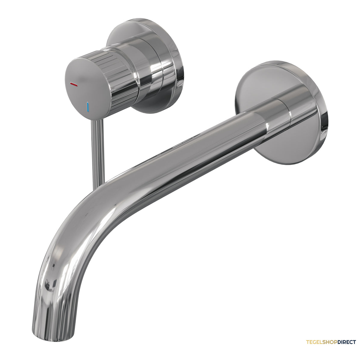 Brauer Stripe inbouw wastafelmengkraan met gebogen uitloop en rozetten model A2 chroom