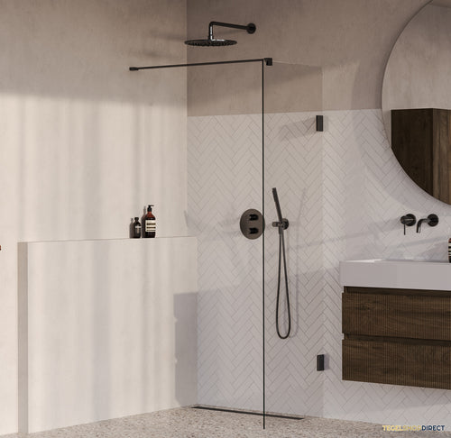 BRAUER Void inloopdouche helder glas 60x200 incl. glascoating PVD gunmetal geborsteld