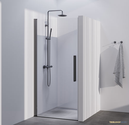 BRAUER Season nisdeur model A met draaideur helder glas 100x200 omkeerbaar incl. glascoating Season-Gunmetal
