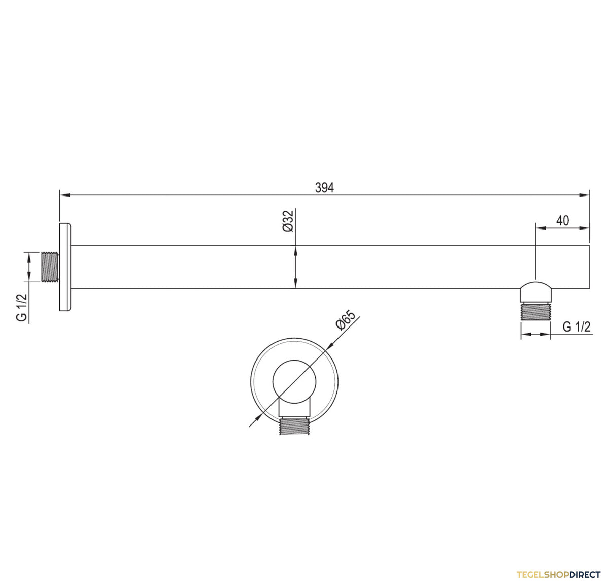 Wandarm Brauer Gunmetal Edition Recht 40 cm Geborsteld Gunmetal – afbeelding 2