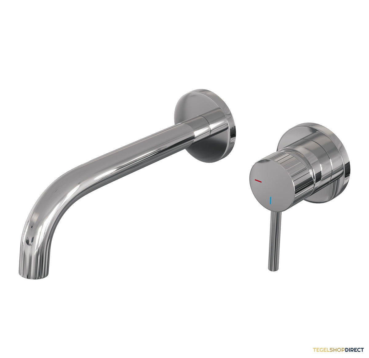 Brauer Stripe inbouw wastafelmengkraan met gebogen uitloop en rozetten model A1 chroom