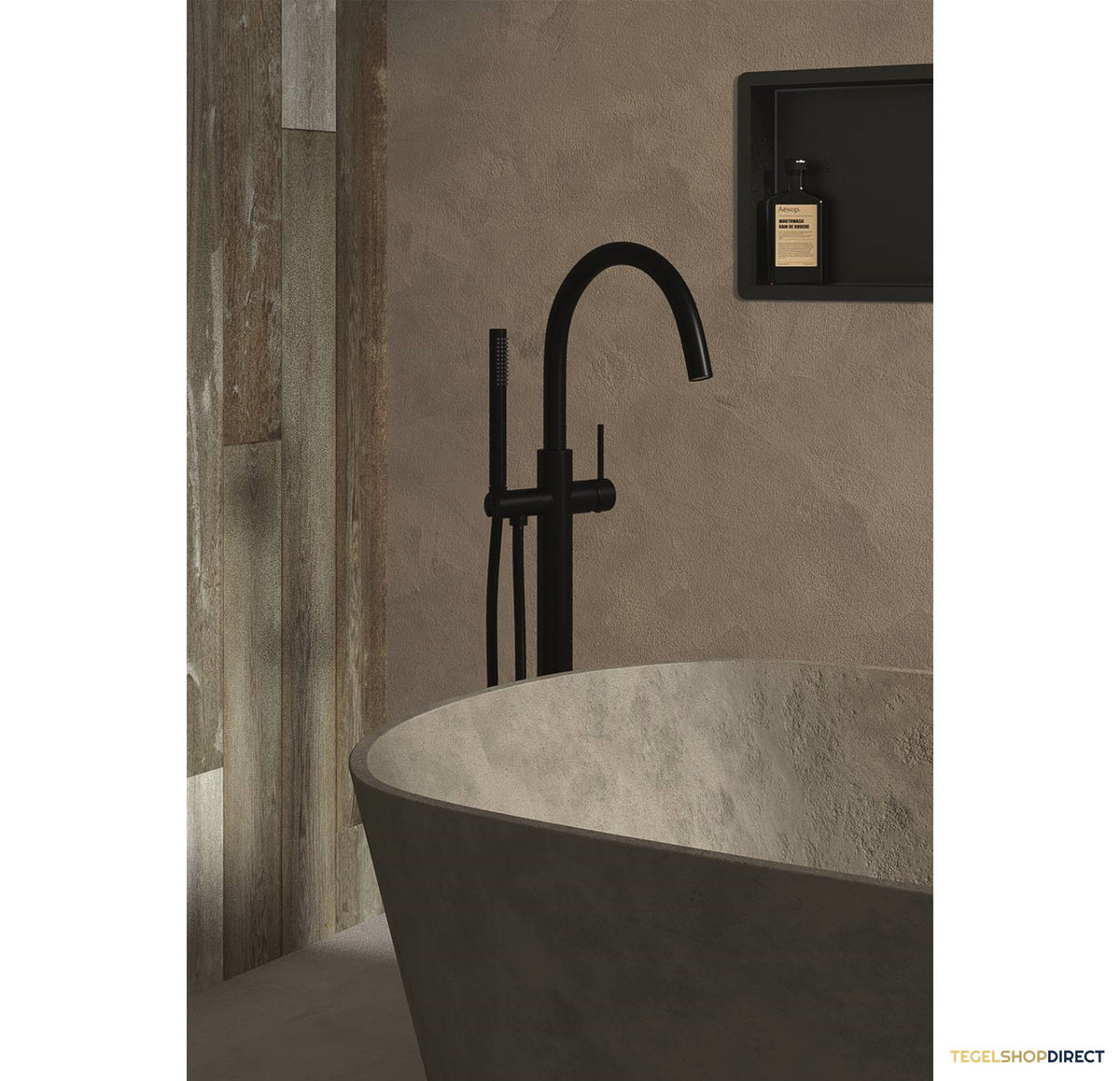 Vrijstaande Badkraan Brauer Black Met Handdouche Staafmodel Mat Zwart – afbeelding 3