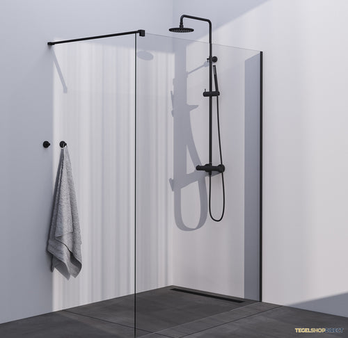 BRAUER Season inloopdouche model C helder glas 140x200 incl. glascoating mat zwart