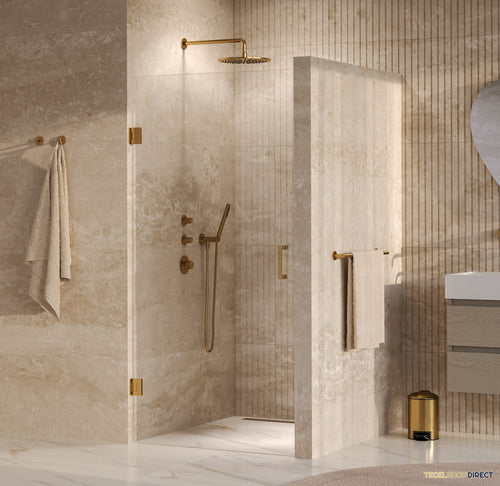 BRAUER Void nisdeur helder glas 100x200 omkeerbaar incl. glascoating PVD goud geborsteld