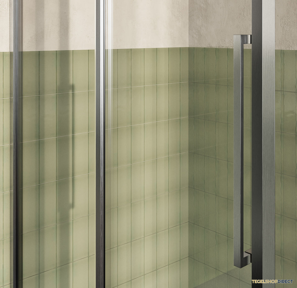 BRAUER Galactic Douchecabine Met Schuifdeur 160x90x200 Omkeerbaar Helder Glas Incl. Glascoating PVD RVS-Kleurig Geborsteld – afbeelding 4