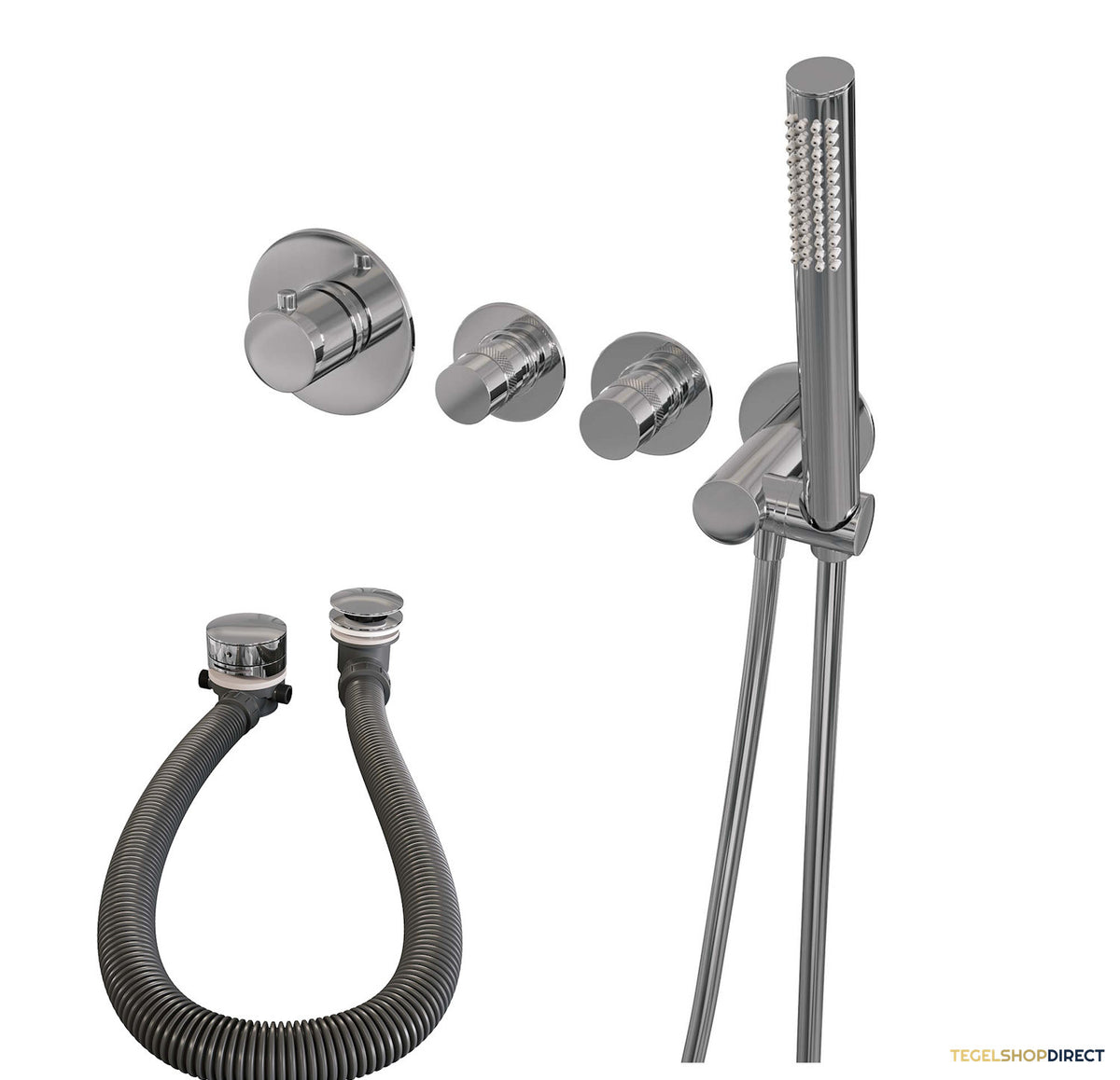 Inbouwthermostaat set Brauer Chrome Edition Incl Badafvoer Chroom (Keuze Handdouche) – afbeelding 3