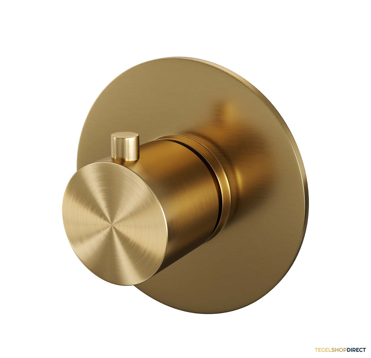 Inbouwthermostaat Brauer Gold Edition met Ronde knop en Rozet Geborsteld Goud