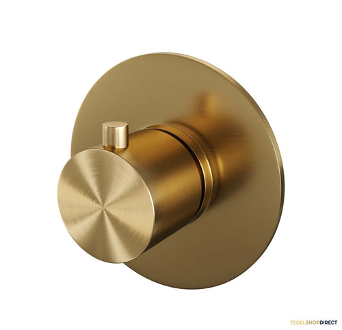 Inbouwthermostaat Brauer Gold Edition met Ronde knop en Rozet Geborsteld Goud