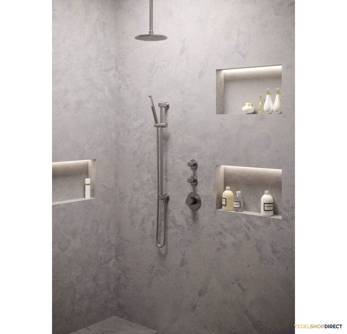 Thermostatisch Inbouwdoucheset Brauer Chrome 20cm Hoofddouche Plafondarm Staafhanddouche op Glijstang Chroom – afbeelding 4