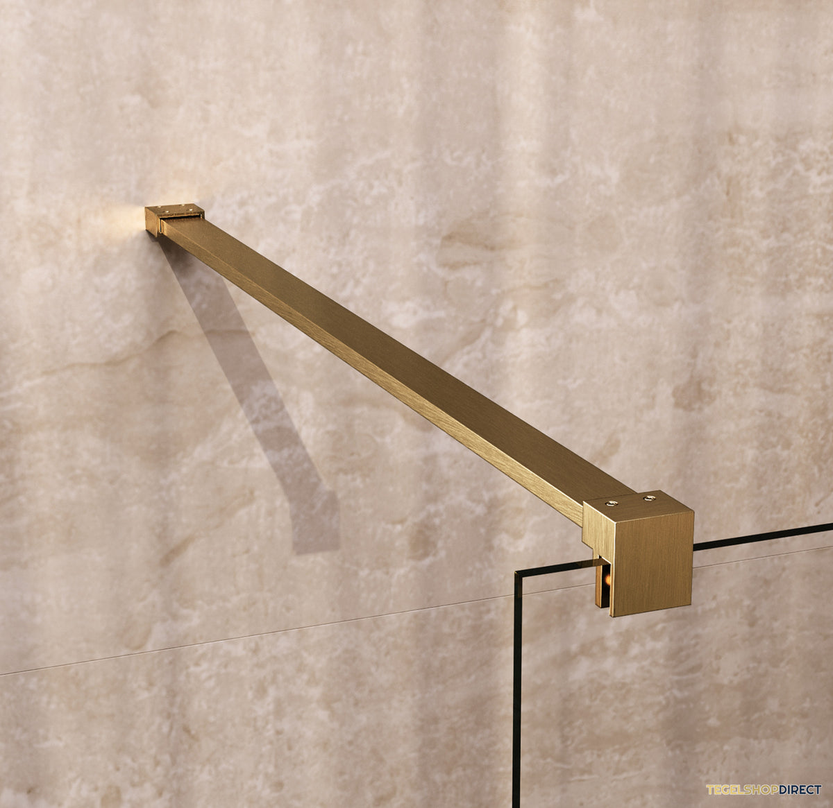 BRAUER Oblivion Badwand 80x140 Helder Glas Incl. Glascoating PVD Goud Geborsteld – afbeelding 4
