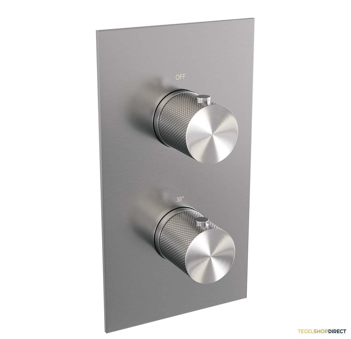 Inbouwthermostaat Compleet Brauer Brushed Carving 3-weg Geborsteld RVS