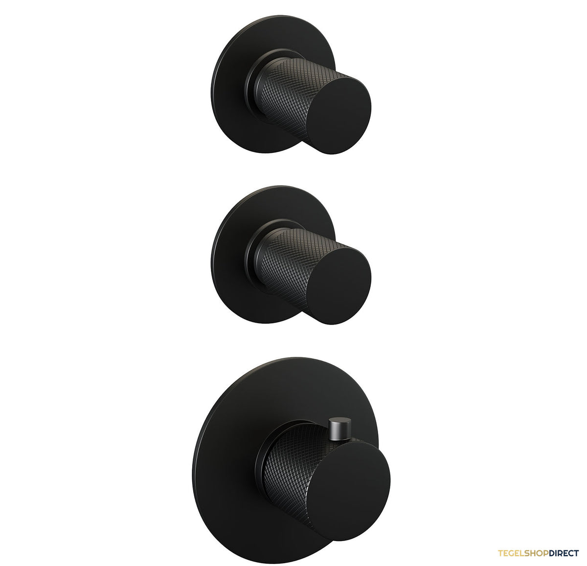 Regendoucheset Inbouw Brauer Black Carving Thermostatisch 20cm met Plafondarm en Handdouche 3-Standen Losse Stopkranen Mat Zwart – afbeelding 4
