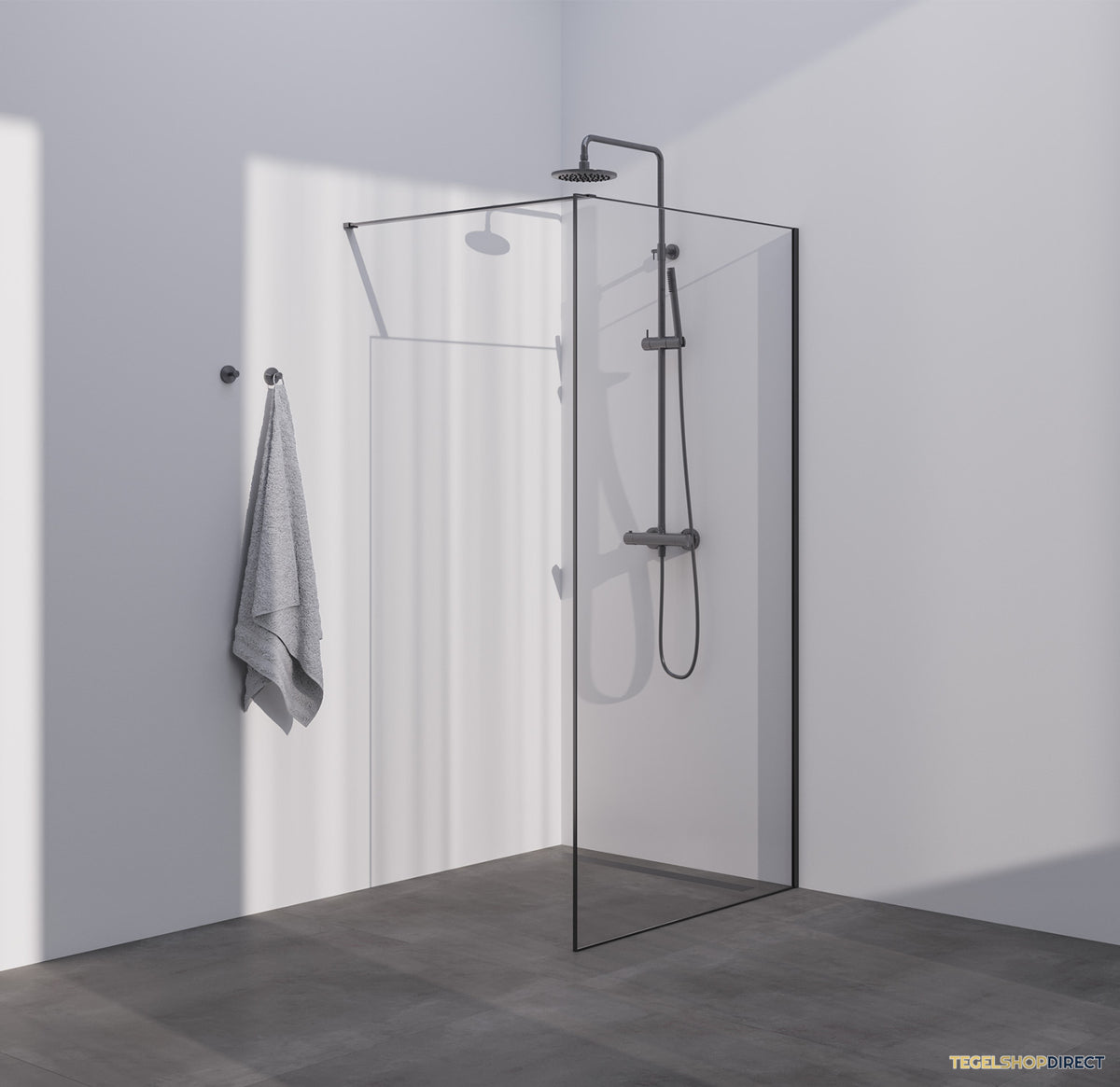 BRAUER Season inloopdouche model D helder glas 100x200 incl. glascoating Season-Gunmetal – afbeelding 2