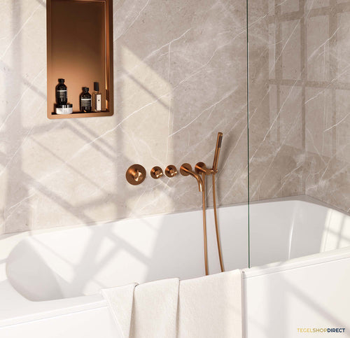 Inbouwthermostaatset Brauer Copper Incl Baduitloop en Staafhanddouche Koper