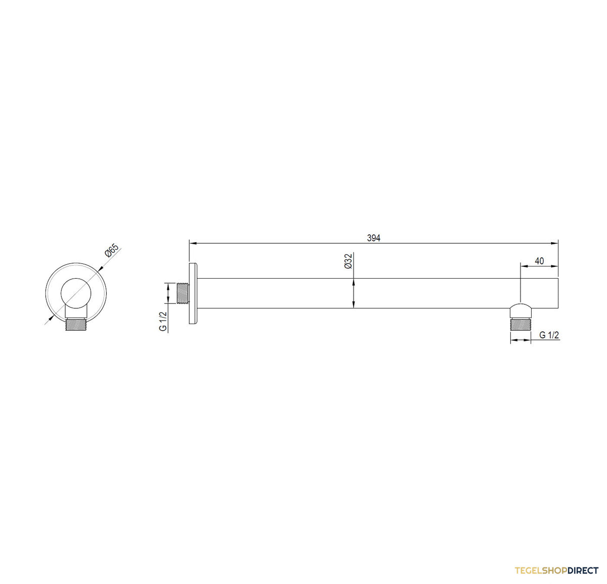 Muuruitloop Brauer Brushed 40 cm Luxe Geborsteld RVS – afbeelding 2